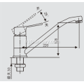 Robinet de cuisine en laiton long col